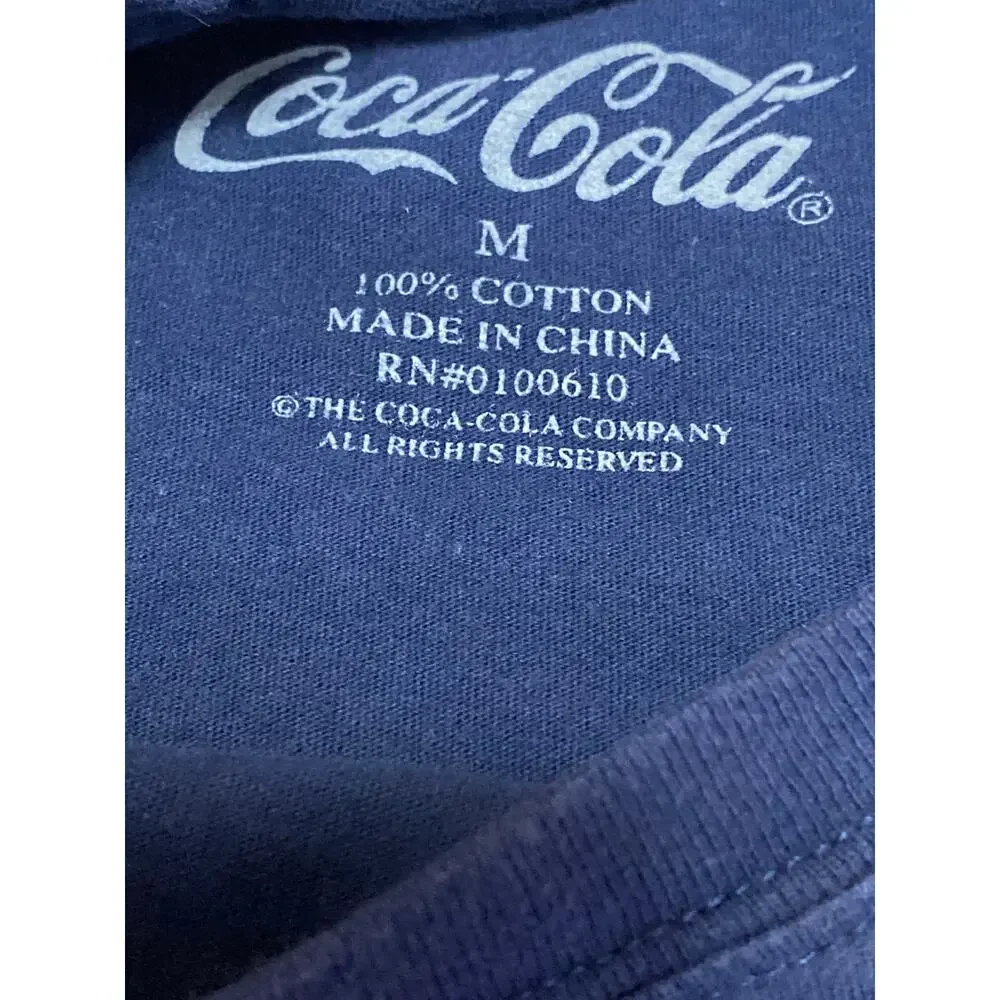 Coca Cola Men's Navy Blue Atlanta Coke Promo Short Sleeve T Shirt Tee Top Size M